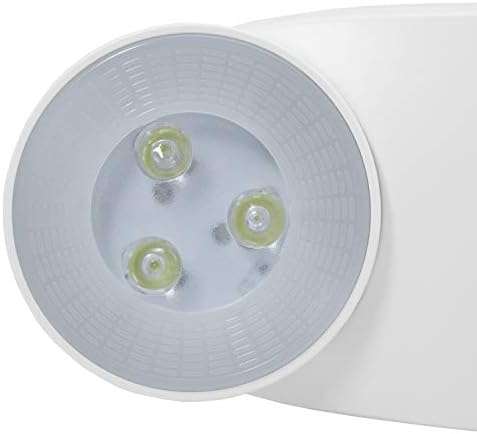 אורות LFI | אור חירום תפוקה גבוהה במיוחד | 650 לומן | דיור לבן | שני ראשים עגולים מתכווננים של LED | קשיח עם גיבוי סוללה | UL רשום | | EL-M2-W-HO